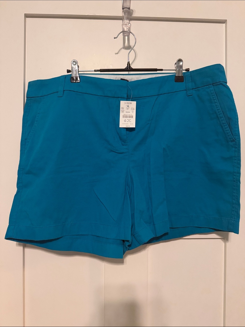 NWT J. Crew 5 Inch Women’s Teal Casual Shorts Plus Size 16